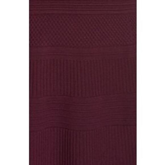 Eliza J Women's Wine Sweater Dress With Cutwork 3/4 Sleeve Fit & Flare Size L - Picture 12 of 13